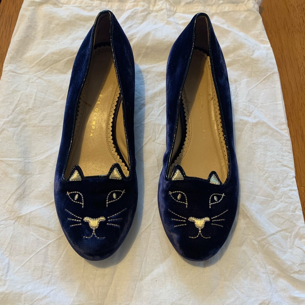 Charlotte Olympia Kitty Velvet Loafers
